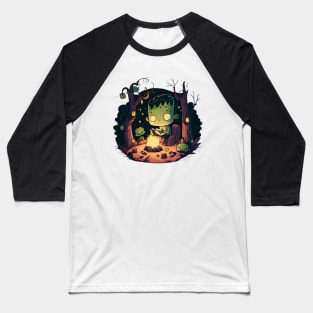 Frankenstein Summer Campfire Baseball T-Shirt